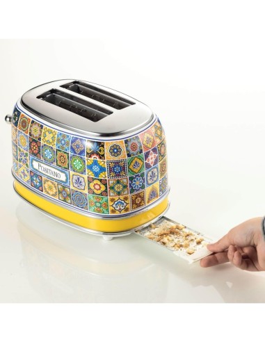 Ariete, Tostapane Positano, 810W, 2 fette, defrost, espulsione automatica, raccogli briciole, stile mediterraneo