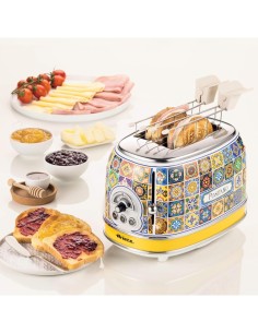 Ariete, Tostapane Positano, 810W, 2 fette, defrost, espulsione automatica, raccogli briciole, stile mediterraneo