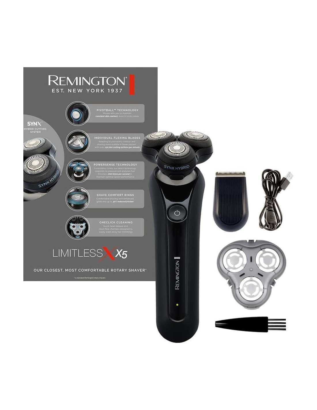 Remington XR1755 Rasoio Elettrico Uomo X5 Limitless Wet & Dry