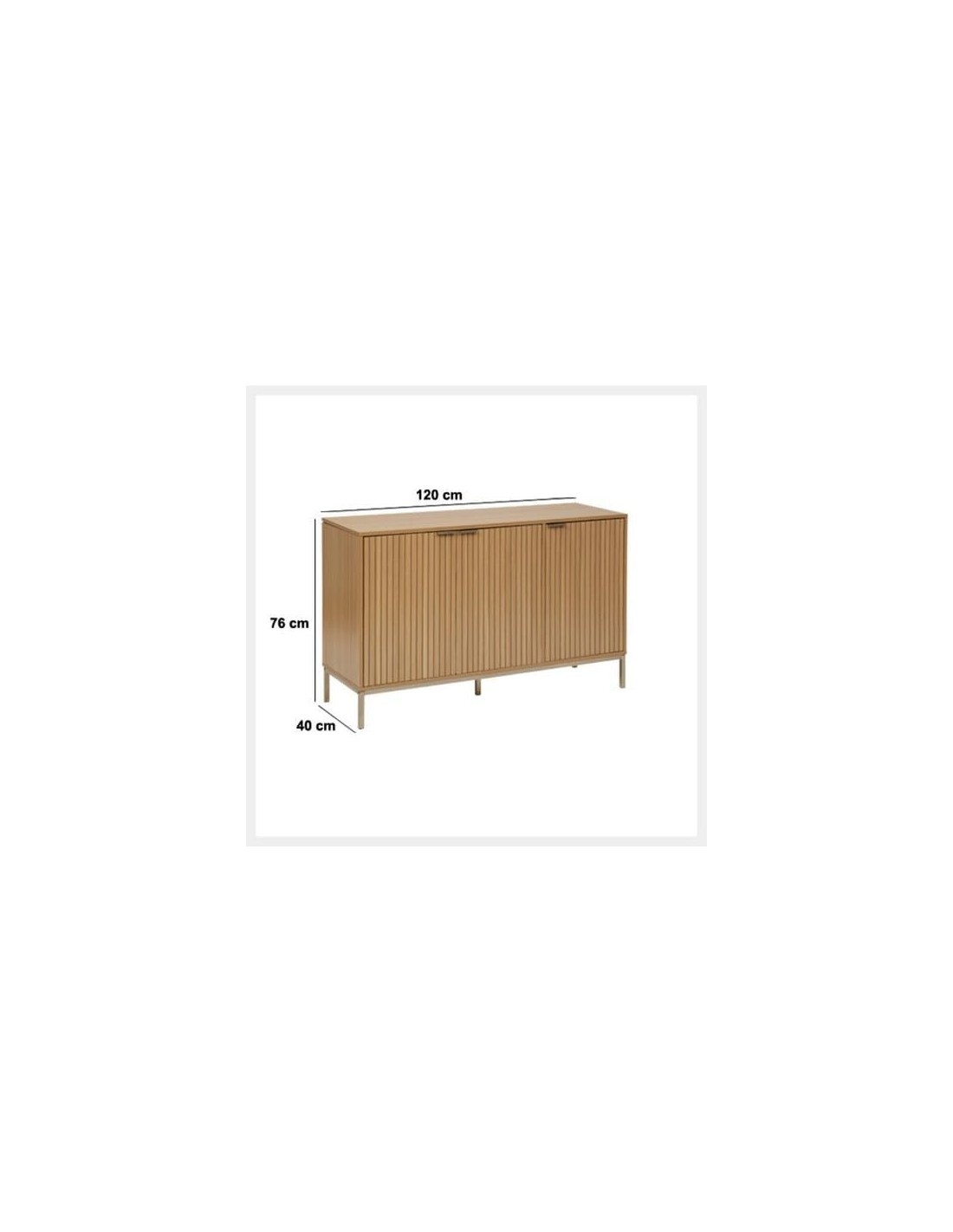 Credenza 5five Tasso a 3 Ante – 120 cm Effetto Legno Naturale