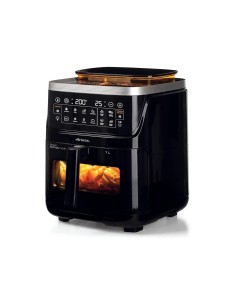 Ariete 4636 Friggitrice ad Aria, Funzione Vapore, Grill, 1700W, 10 Funzioni, Cestello Trasparente, Timer, Nero