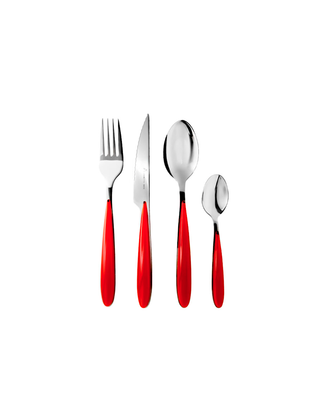 Servizio posate Elegance 24 pezzi, acciaio inox rosso, set elegante, moderno, per cene e pranzi, design raffinato