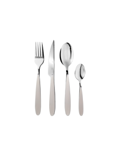 Servizio posate Elegance 24 pezzi, acciaio inox bianco, set elegante, raffinato, per cene e pranzi, design moderno