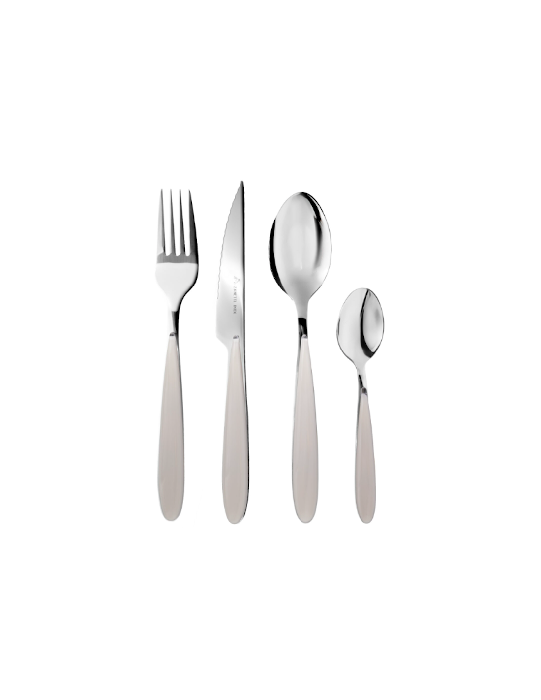Servizio posate Elegance 24 pezzi, acciaio inox bianco, set elegante, raffinato, per cene e pranzi, design moderno