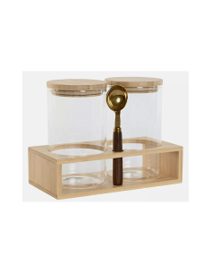 SET 2 BARATTOLI PC210354 CON CUCCHIAIO E SUPPORTO