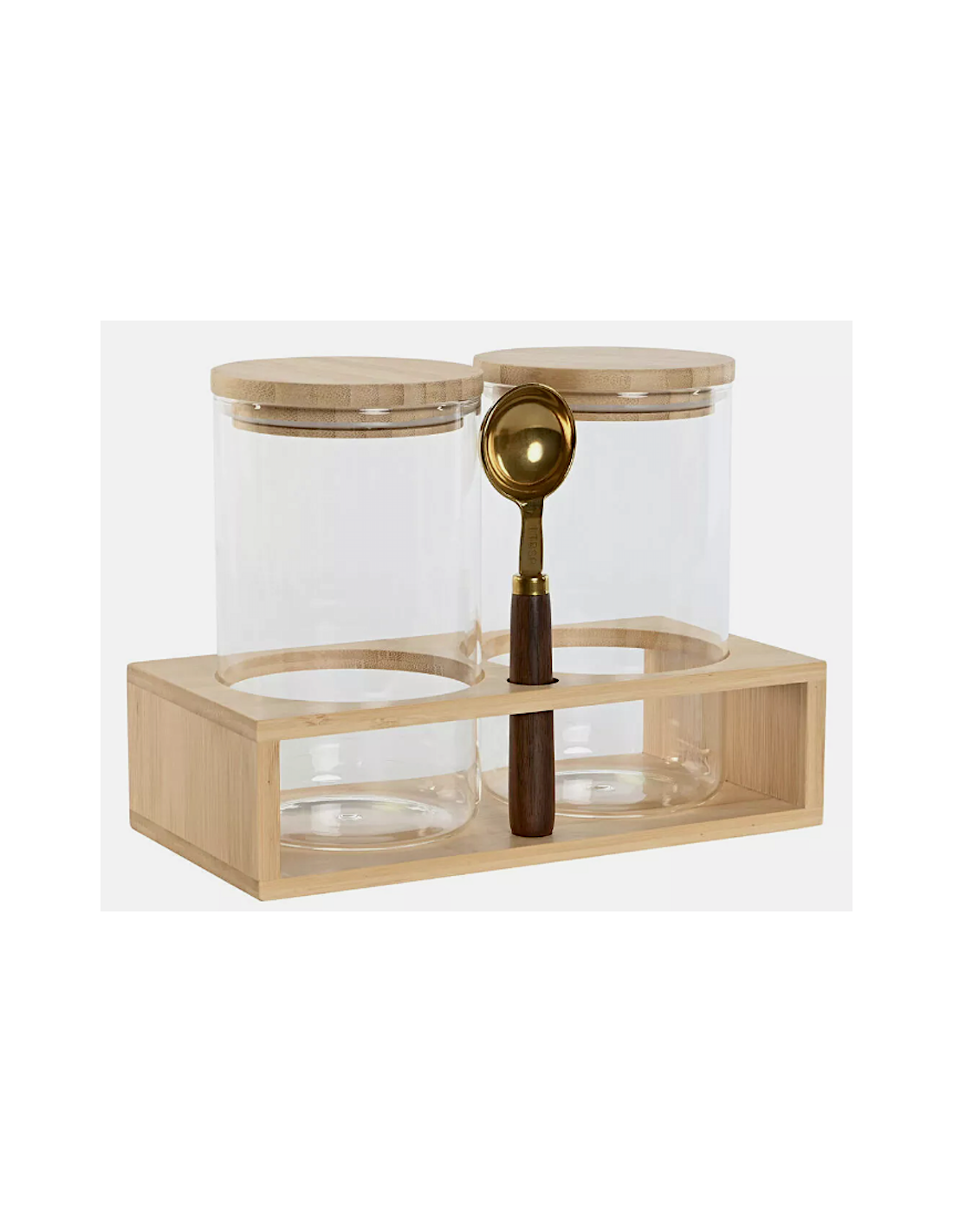 SET 2 BARATTOLI PC210354 CON CUCCHIAIO E SUPPORTO