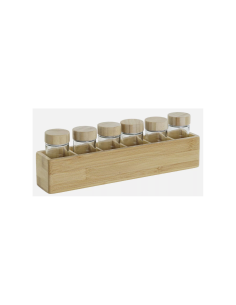 SET 6 PORTASPEZIE PC207674 CON SUPPORTO BAMBOO 32X6X6CM