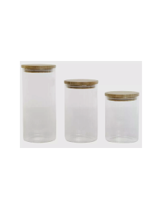 SET 3 BARATTOLI PC208537 BOROSILICATO/BAMBOO