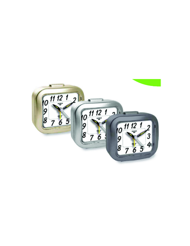 SVEGLIA QUARZO 7507/20 QUADRATA CON LUCE COLORI ASSORTITI