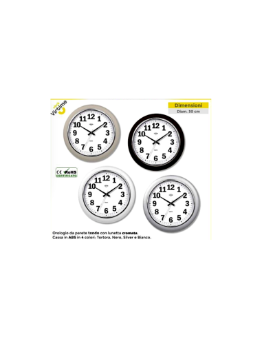 OROLOGIO PARETE 1887/00 ABS D30,5CM ASSORTITO