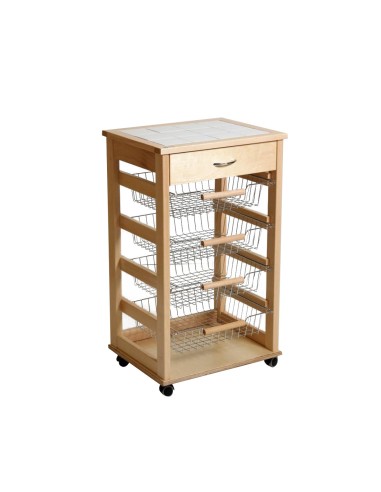 CARRELLO VESUVIO PORTAFRUTTA NATURALE CON CASSETTO su TreG Ingrosso