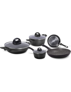 Aeternum Petragres Ecosolution Batteria 8 Pezzi Full Induction PFAS Free Grigio Scuro