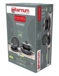 Aeternum Petragres Ecosolution Batteria 8 Pezzi Full Induction PFAS Free Grigio Scuro