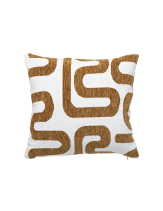 CUSCINO 204484D SAFINA 40X40 POLIESTERE MARRONE/BIANCO