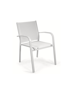 POLTRONA SULLIVAN BIANCO ALLUMINIO IMPILABILE 61X56X84CM