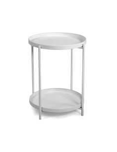 TAVOLINO METALLO BIANCO 2 PIANI 40X50CM