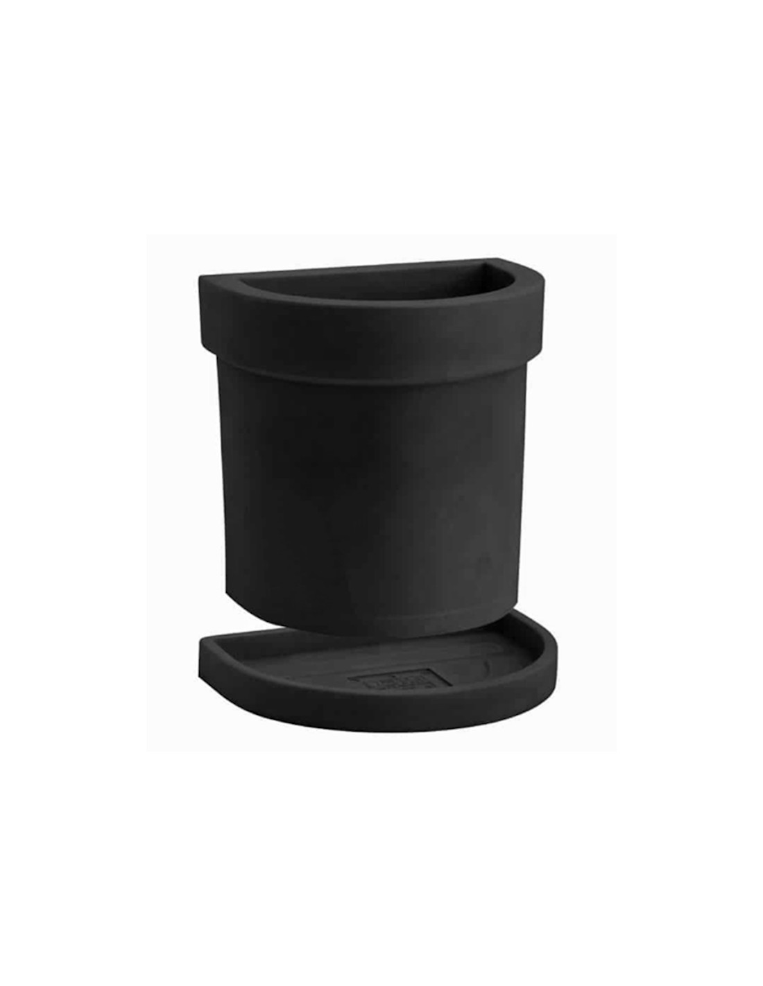 THEMIS VASO PARETE 40CM ANTRACITE CON SOTTOVASO