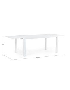 Tavolo alluminio Hilde 160-240x90 bianco, tavolo allungabile, tavolo  moderno 2