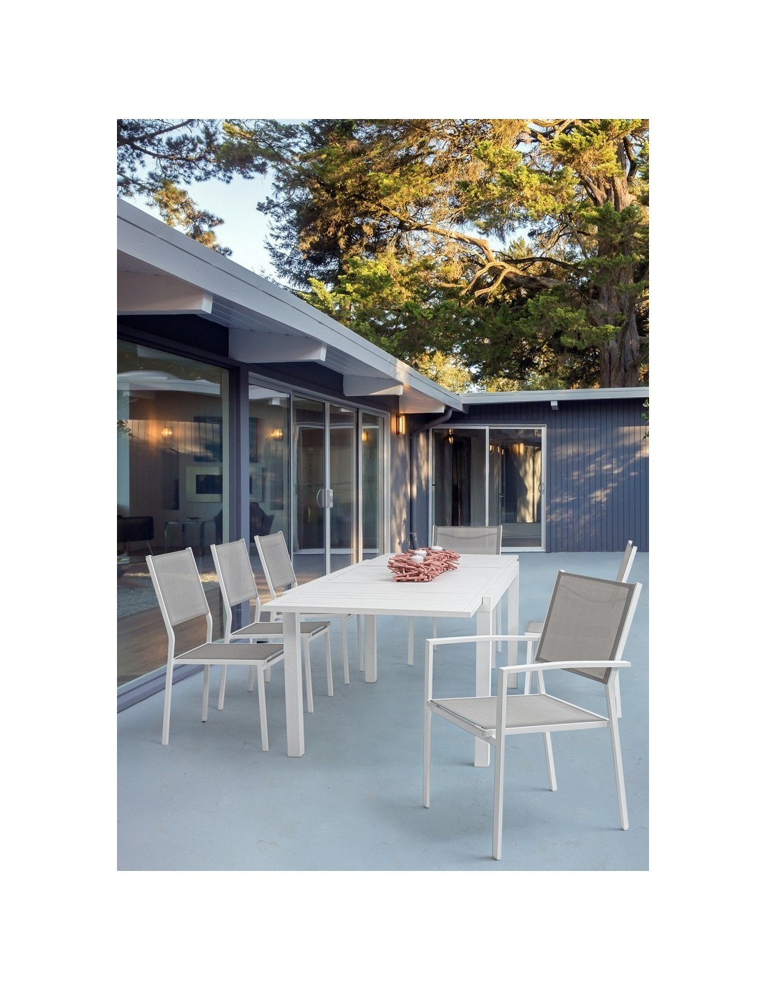 Tavolo alluminio Hilde 160-240x90 bianco, tavolo allungabile, tavolo  moderno