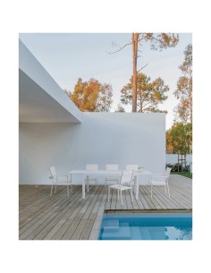 Tavolo alluminio Hilde 160-240x90 bianco, tavolo allungabile, tavolo  moderno