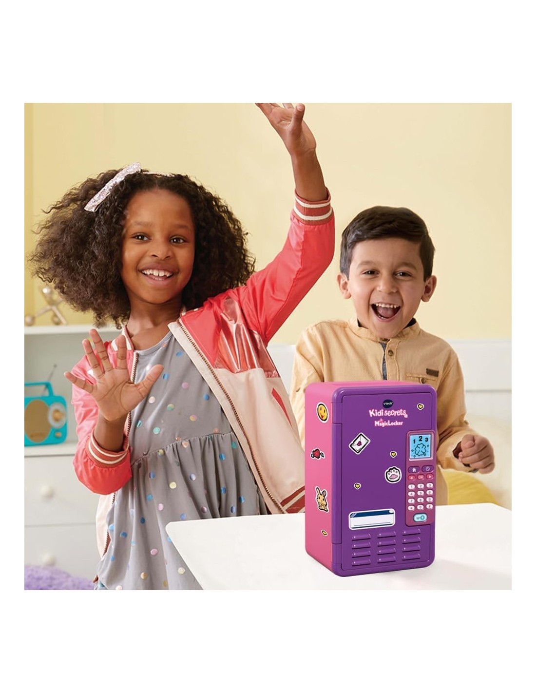 VTech KidiSecrets Magic Locker Rosa - Cassaforte Interattiva con Giochi Educativi 6-12 Anni