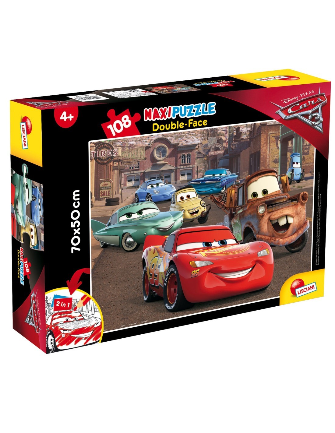 DISNEY PUZZLE, DF MAXI FLOOR 108 PEZZI, CARS 3 RACER, PUZZLE BAMBINI