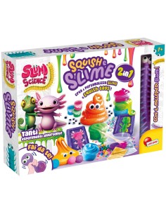 SLUMI SCIENCE 110360 SQUISH E SLIME, KIT COMPLETO 2 IN 1 PER CREARE SLIME E SQUISHY, MANUALE ILLUSTRATO