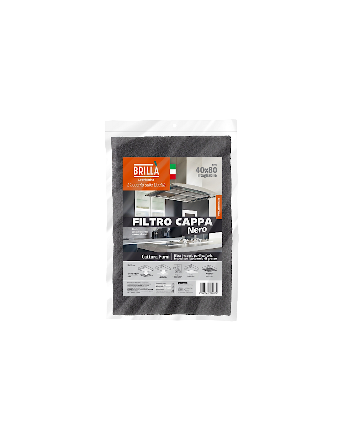 FILTRO CAPPA FIL08063A NERO 40X80CM