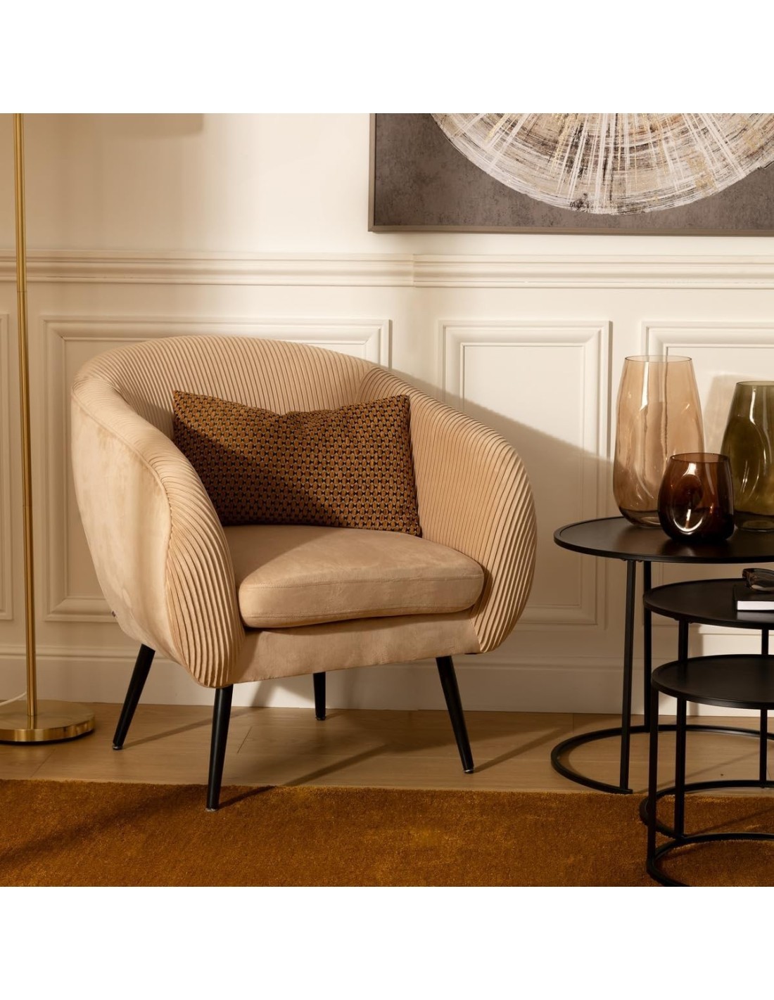 Atmosphera – Poltrona "Solaro" in velluto beige