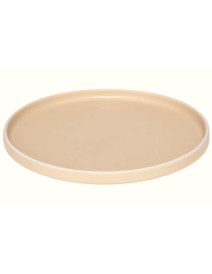 Piatto piano Alix diametro 26 cm in gres beige