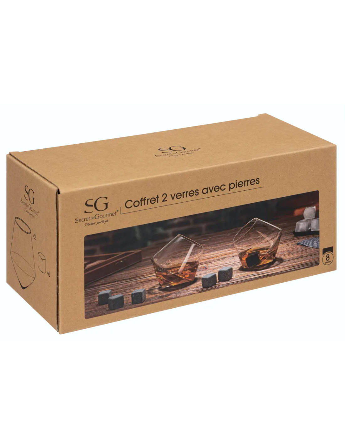 SET 2 BICCHIERI WHISKY 188849 CON PIETRE