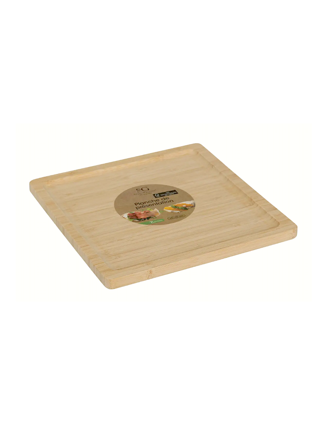 Piatto di presentazione Rio quadrato 25 x 25 cm in bambù