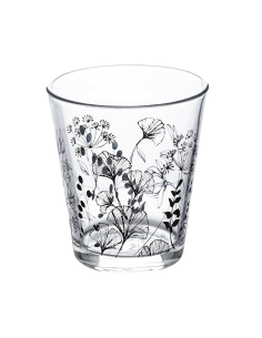 Bicchiere basso Bianco Floreale 33 cl in vetro trasparente