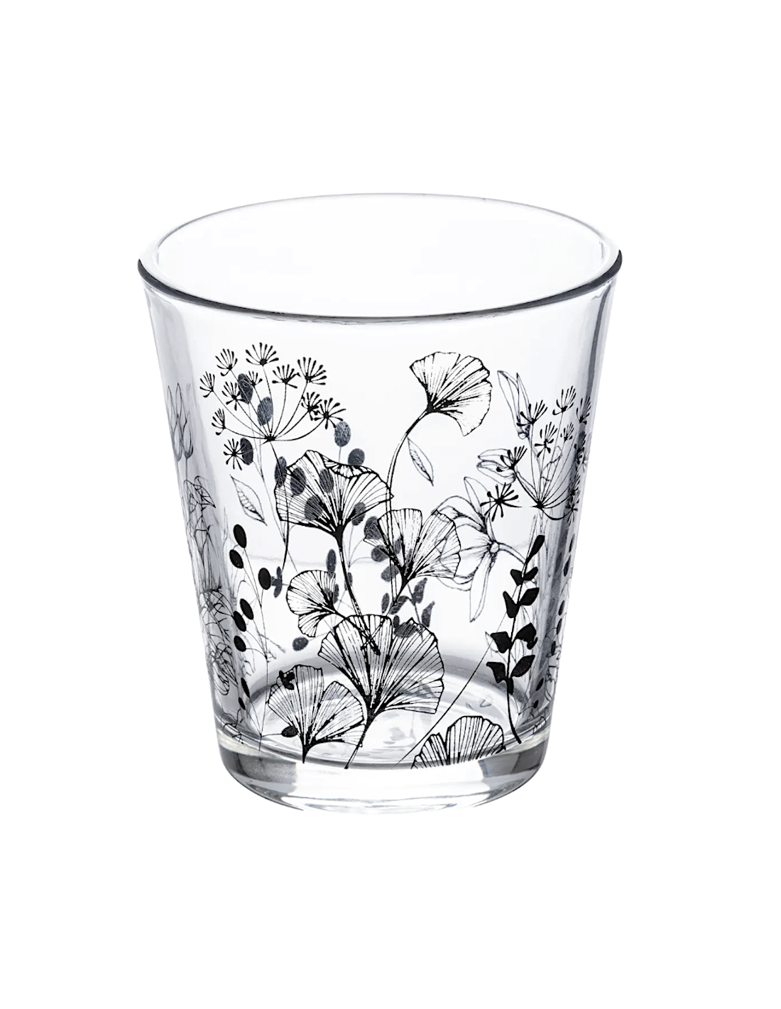 Bicchiere basso Bianco Floreale 33 cl in vetro trasparente