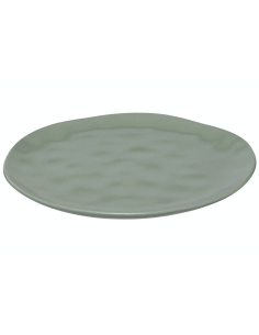 Piatto piano Noé diametro 26 cm in gres verde oliva