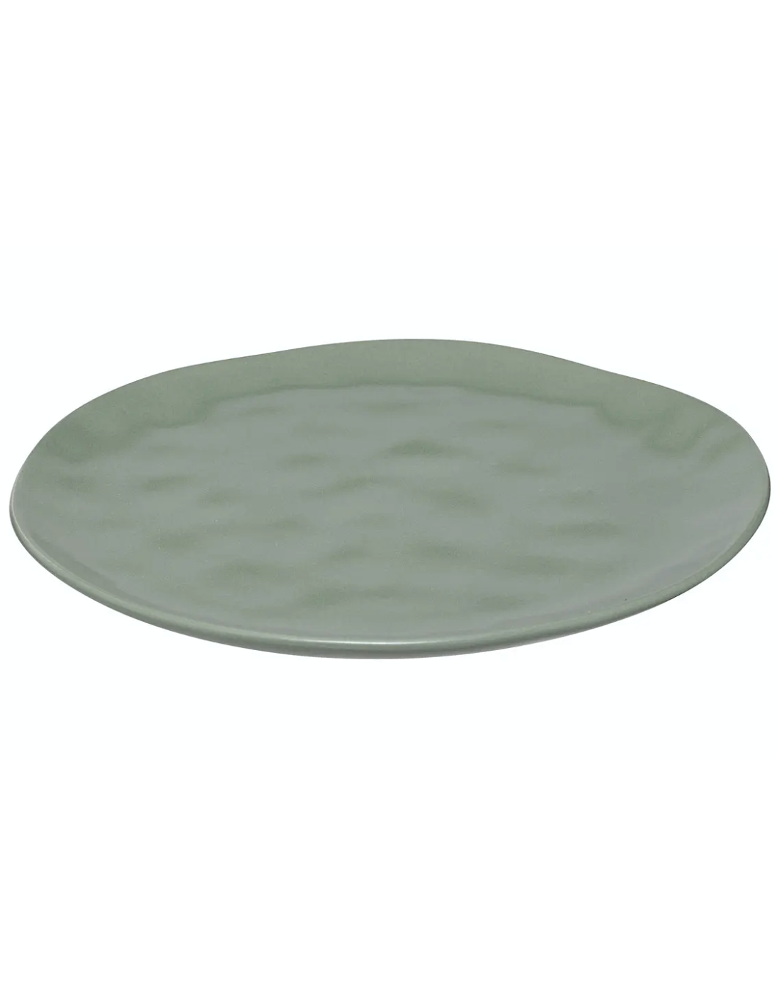 Piatto piano Noé diametro 26 cm in gres verde oliva