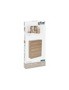 5five Cassettiera Dolo a 5 Cassetti – Effetto Legno Naturale