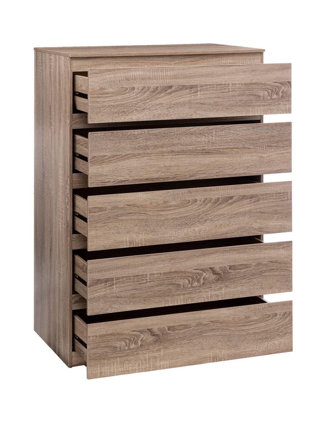 5five Cassettiera Dolo a 5 Cassetti – Effetto Legno Naturale