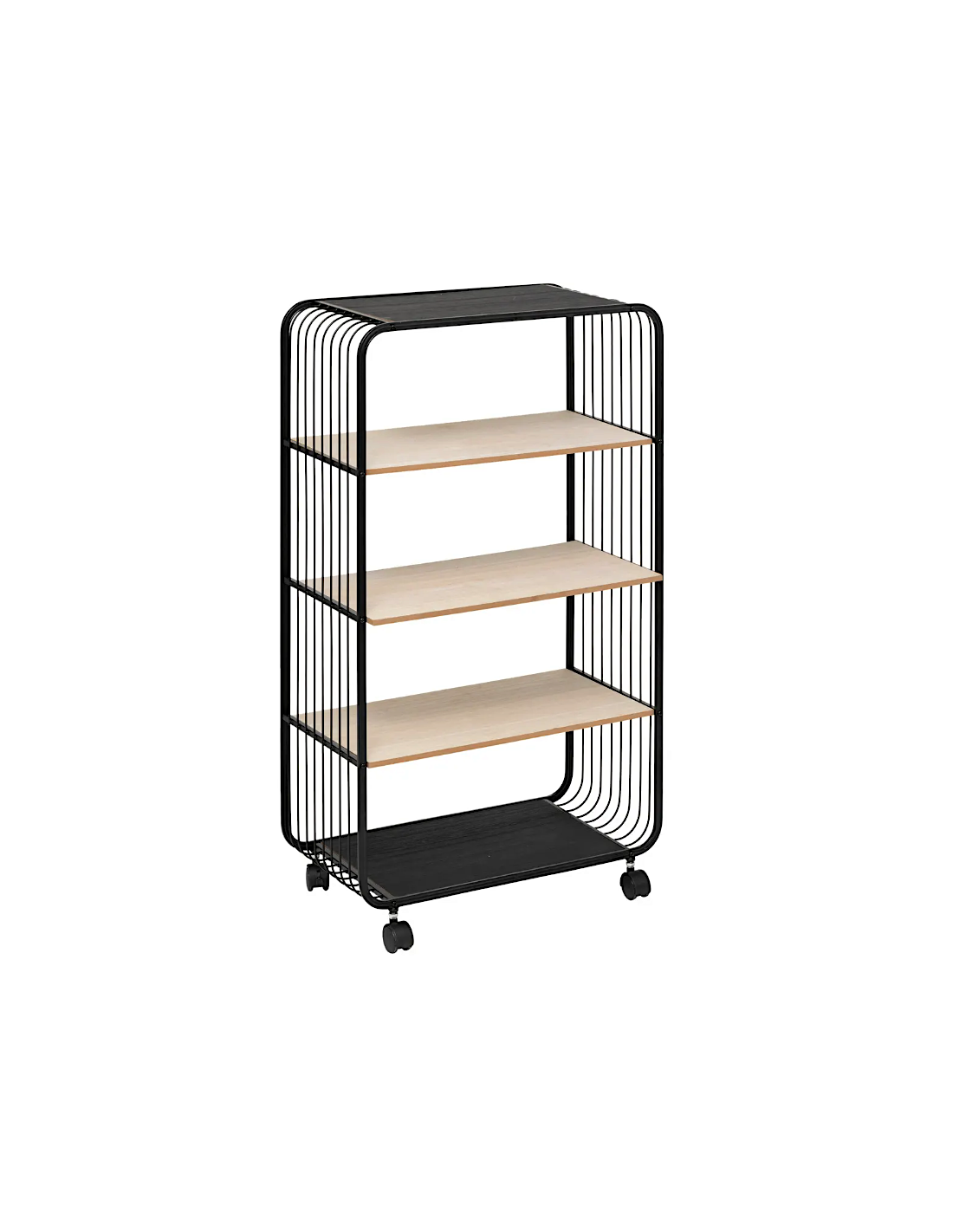 MENSOLA 193613 4 PIANI CON RUOTE 55X28X96CM METALLO/LEGNO