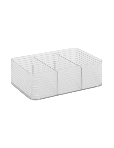 Scatola di stoccaggio Plastor M – 3 compartimenti in PET grigio