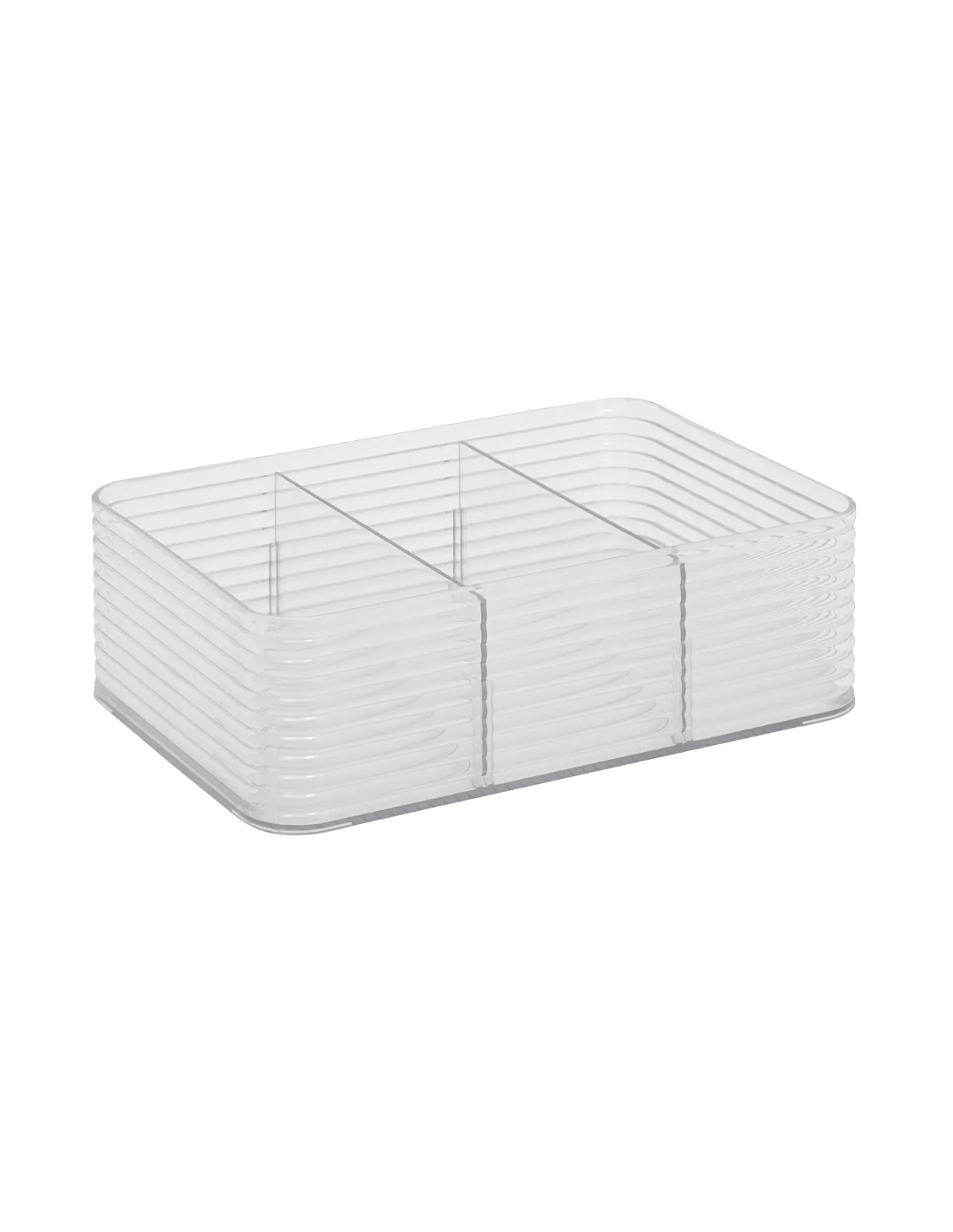 Scatola di stoccaggio Plastor M – 3 compartimenti in PET grigio