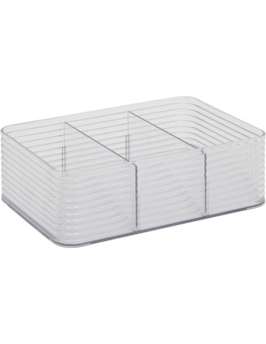 Scatola di stoccaggio Plastor M – 3 compartimenti in PET grigio