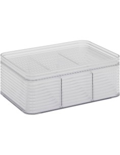 Scatola di stoccaggio Plastor M – 3 compartimenti in PET grigio