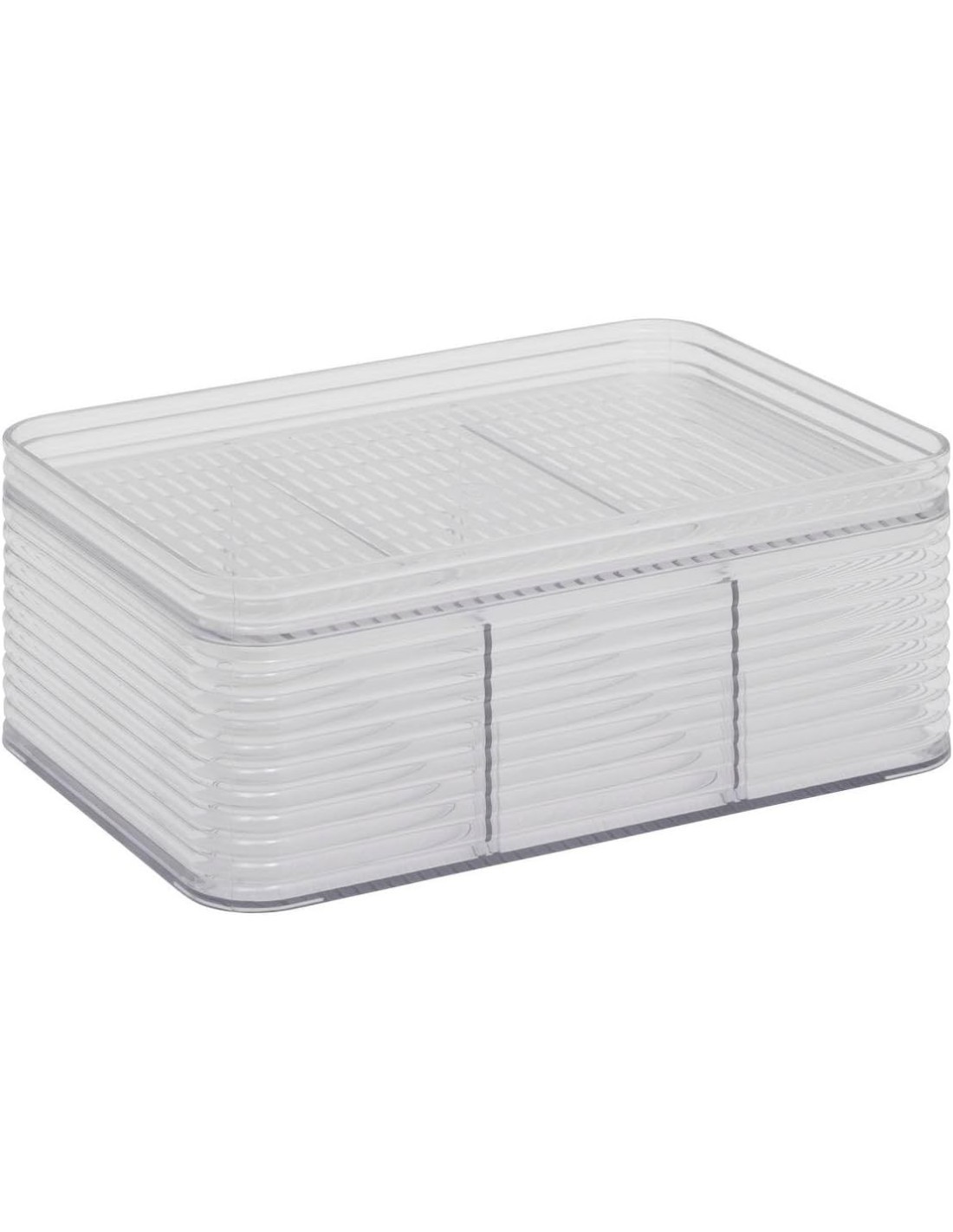 Scatola di stoccaggio Plastor M – 3 compartimenti in PET grigio