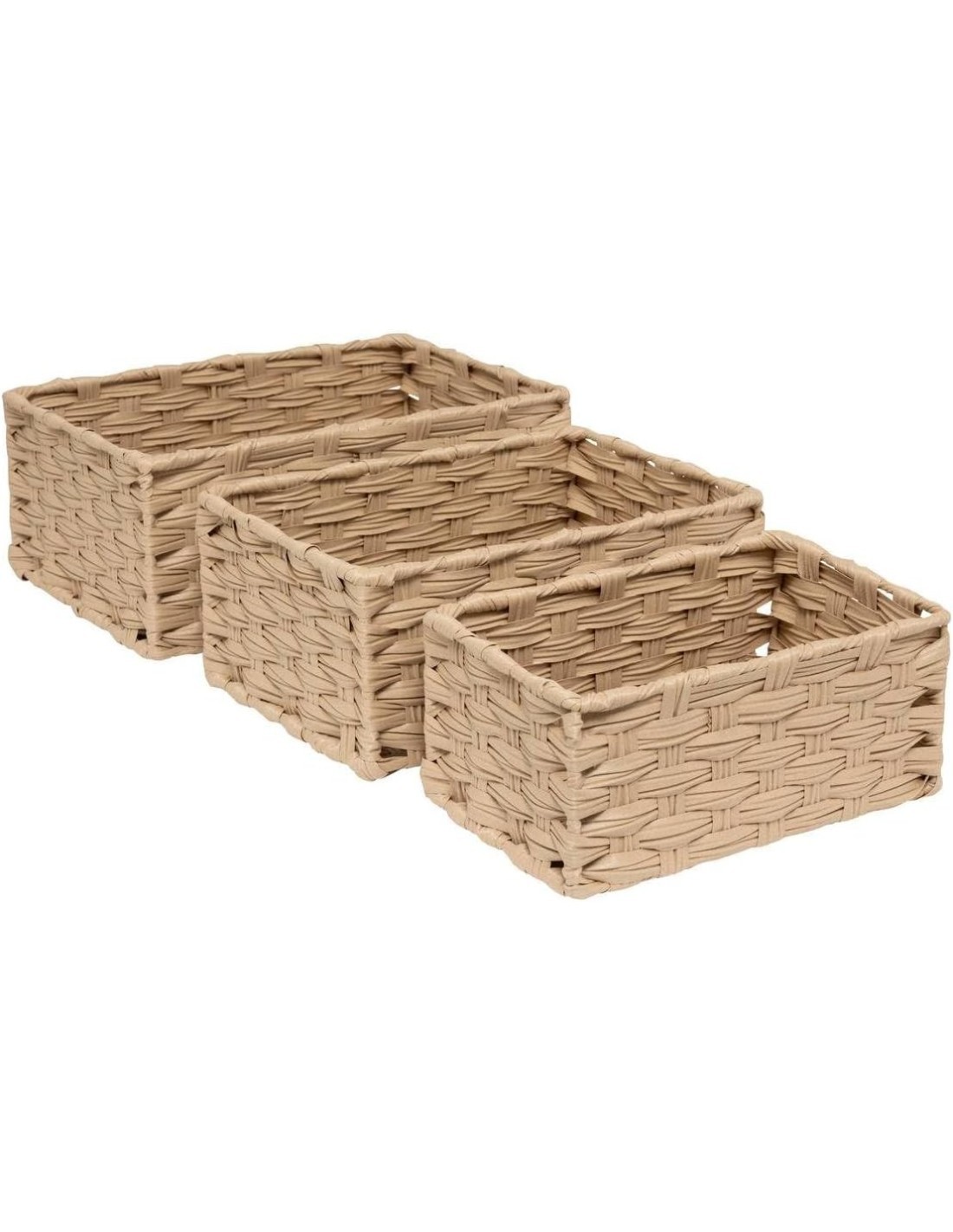 Set 3 Cestini Tresse Beige – 5five Simply Smart