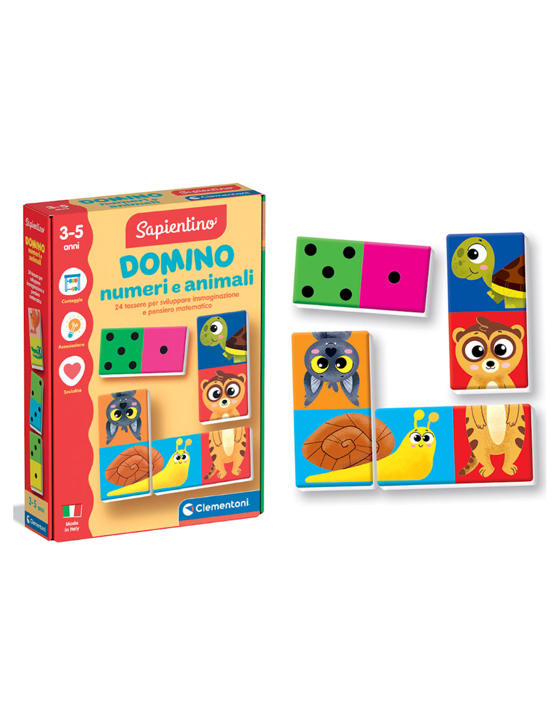 SAPIENTINO 16841 DOMINO LETTERE E ANIMALI