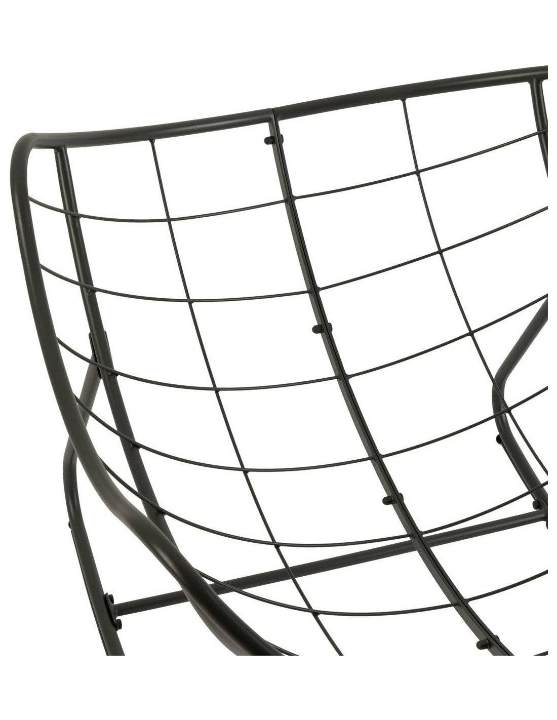 Sedia a Dondolo Uovo Hespéride, Grigio e Grafite, in Acciaio, Resina Epossidica, Mobili da Giardino, Comfort, Eleganza