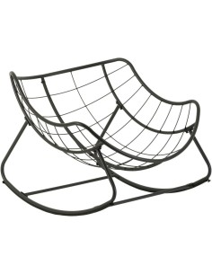 Sedia a Dondolo Uovo Hespéride, Grigio e Grafite, in Acciaio, Resina Epossidica, Mobili da Giardino, Comfort, Eleganza