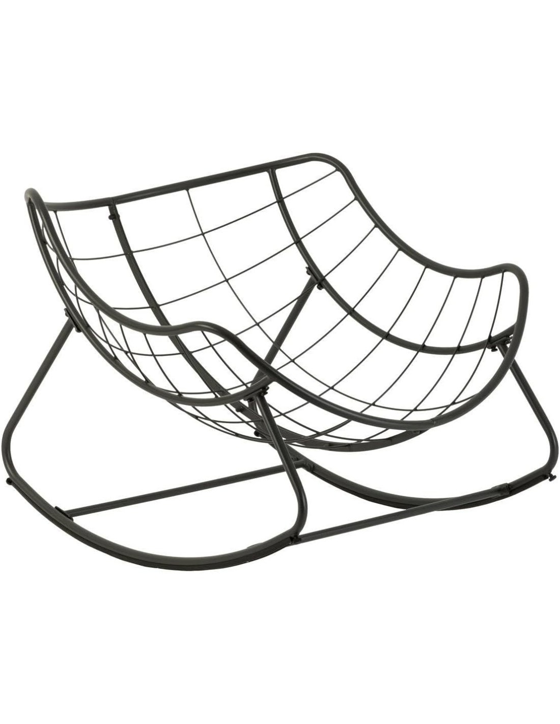 Sedia a Dondolo Uovo Hespéride, Grigio e Grafite, in Acciaio, Resina Epossidica, Mobili da Giardino, Comfort, Eleganza