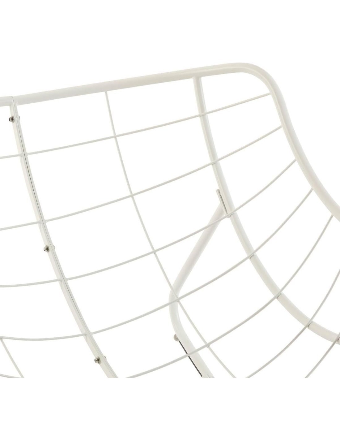 Sedia a Dondolo Paopao Hespéride, Beige e Bianca, Acciaio Trattato con Polveri Epossidiche, Design a Forma di Uovo, Comfort